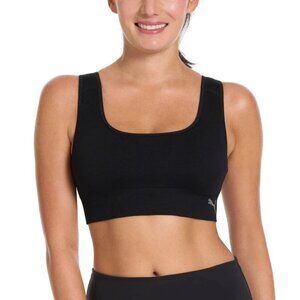 NEW 2 Pack Puma Women's L Black Gray Seamless Sports Bra Square Neck